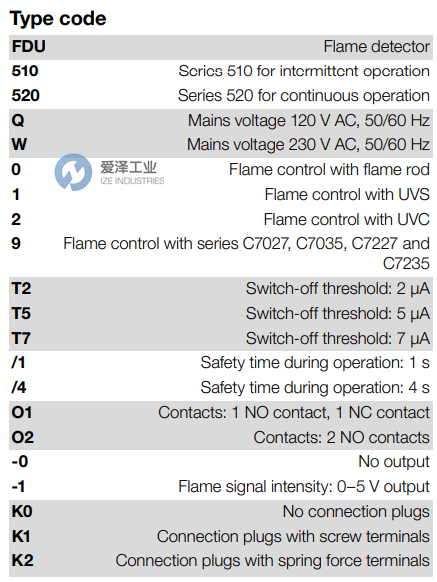 KROM SCHRODER火焰探測(cè)器FDU510W1T51O1-0K1 84368013 愛澤工業(yè) ize-industries (2).png